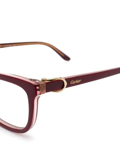 Shop Cartier Square-frame Glasses In Red