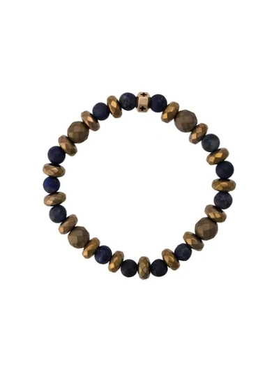 Shop Luis Morais Enameled Cross Octagon Bracelet In Brown