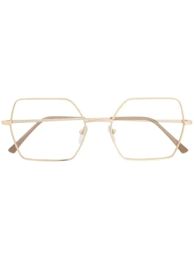 Shop Epos Arcadia Square Frame Glasses In Gold
