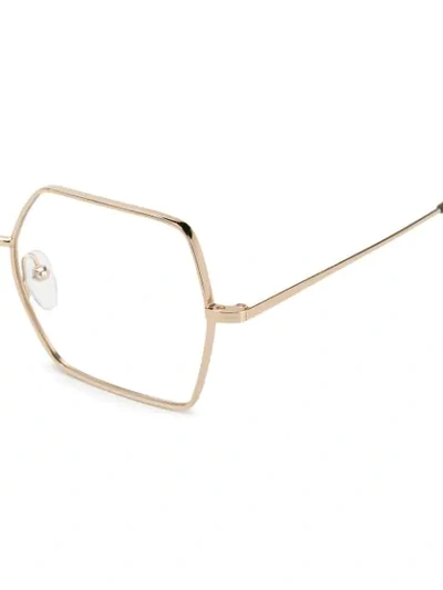 Shop Epos Arcadia Square Frame Glasses In Gold