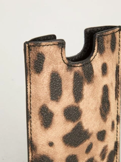 Shop Dolce & Gabbana Leopard Print Phone Case In Nude/neutrals