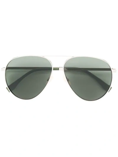 Shop Fendi Eyewear Aviator Sunglasses - Silver