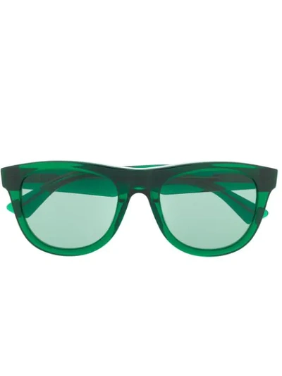 Shop Bottega Veneta Round Tinted Sunglasses In Green
