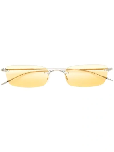 Shop Oliver Peoples Sonnenbrille Mit Rechteckigen Gläsern - Metallisch In Metallic