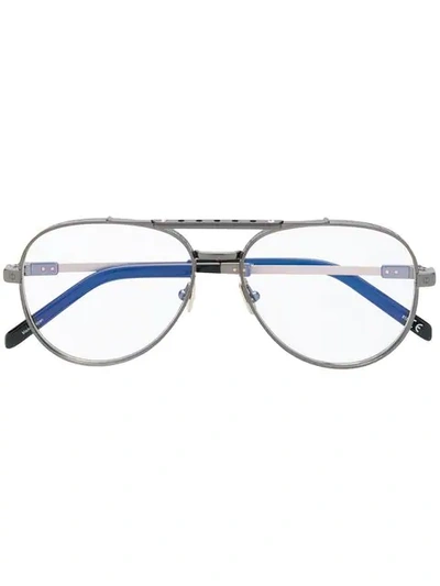 Shop Hublot Eyewear Aviator Frame Glasses In 黑色