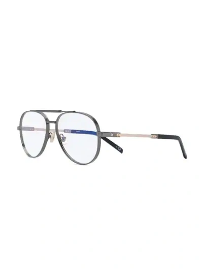 Shop Hublot Eyewear Aviator Frame Glasses In 黑色