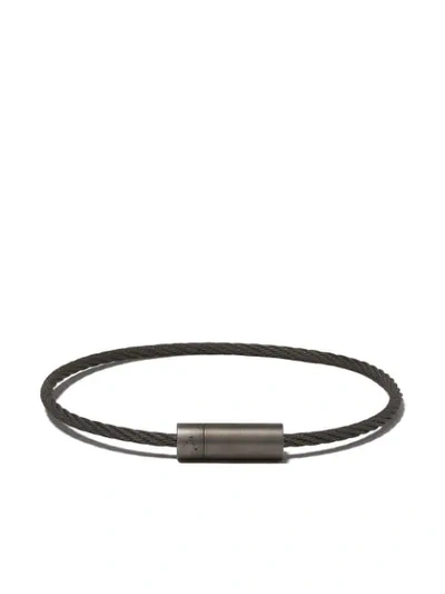Shop Le Gramme 9 Grams Cable Bracelet In Black Silver