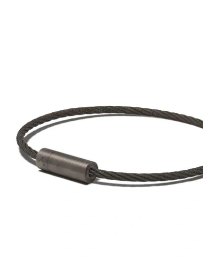 Shop Le Gramme 9 Grams Cable Bracelet In Black Silver
