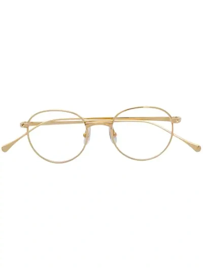 Shop Matsuda Round Frame Glasses In Gold