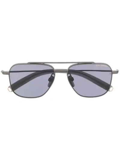 Shop Dita Eyewear Logo Pilot-frame Sunglasses In Black