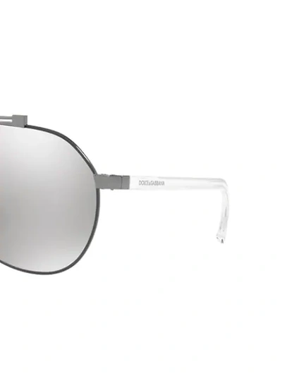 Shop Dolce & Gabbana Mirrored Aviators In Metallic