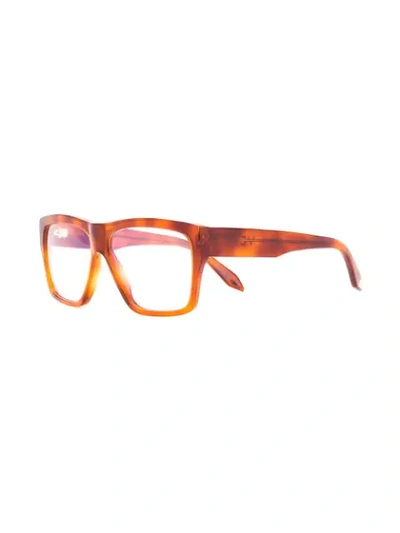 Shop Victoria Beckham Square Shaped Glasses In Brown