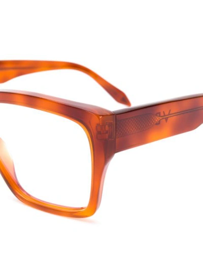 Shop Victoria Beckham Square Shaped Glasses In Brown