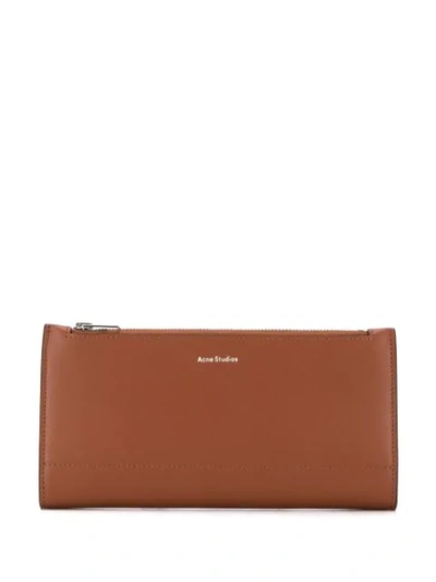 Shop Acne Studios Bifold Continental Wallet In Brown