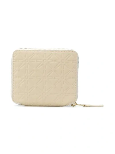 Shop Comme Des Garçons Textured Leather Wallet In White