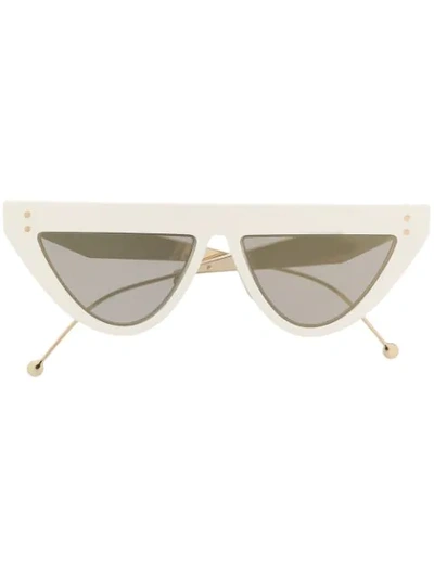 Shop Fendi Cat Eye Framed Sunglasses In White