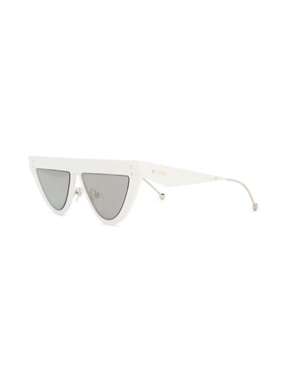 Shop Fendi Cat Eye Framed Sunglasses In White