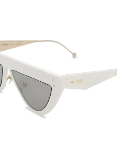 Shop Fendi Cat Eye Framed Sunglasses In White