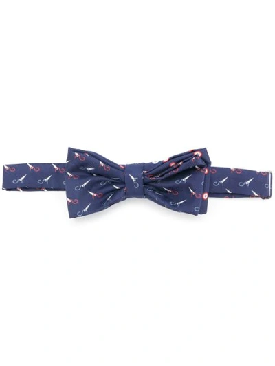 Shop Fefè Glamour Pochette Printed Bow Tie In Blue
