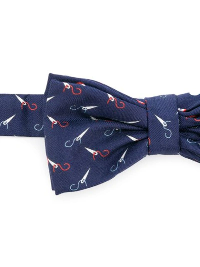 Shop Fefè Glamour Pochette Printed Bow Tie In Blue