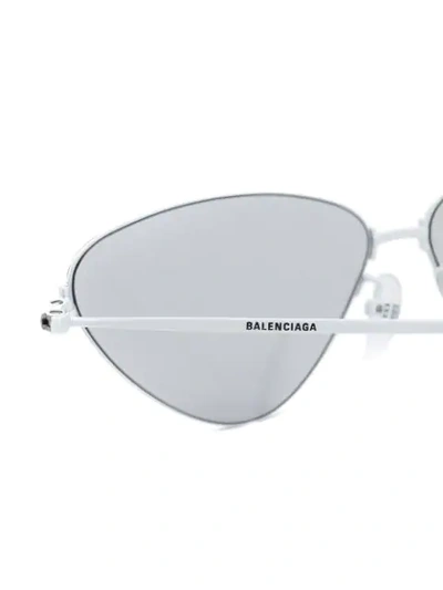 Shop Balenciaga Triangular Shaped Sunglasses In White