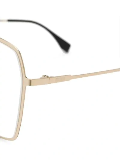 Shop Fendi Square Frame Glasses In Gold