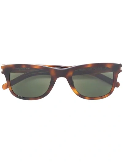 Shop Saint Laurent Bold 51 Sunglasses In Brown