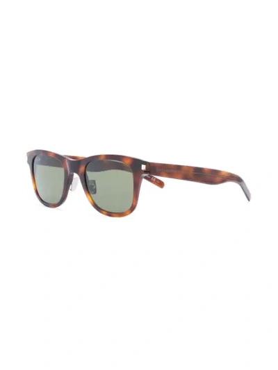Shop Saint Laurent Bold 51 Sunglasses In Brown