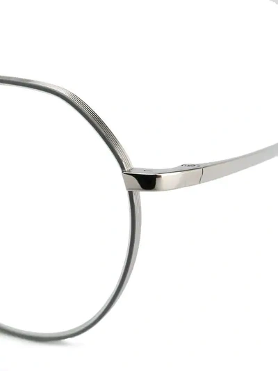 Thom Browne Round-frame Silver-tone Optical Glasses In Silver