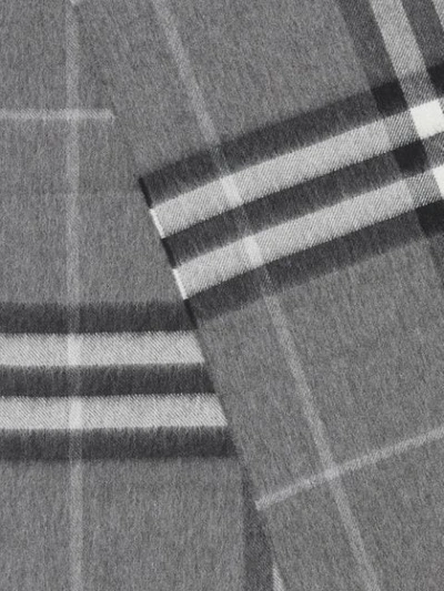 Shop Burberry The Classic Check Cashmere Scarf In Grey