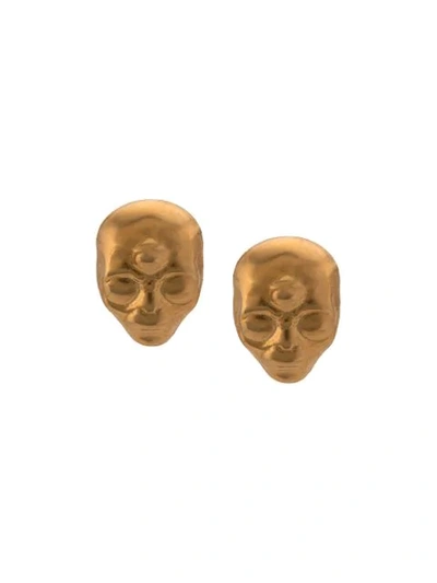 Shop Vibe Harsløf Alien Stud Earrings In Gold