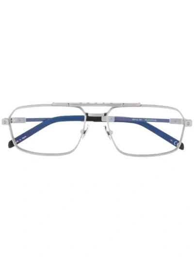 Shop Hublot Eyewear Metal Frame Glasses In 金属色