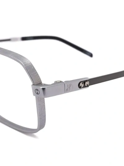 Shop Hublot Eyewear Metal Frame Glasses In 金属色