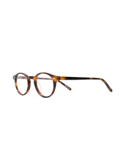 Epos Round Framed Glasses In 棕色