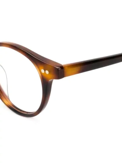 Epos Round Framed Glasses In 棕色