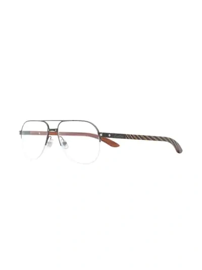 Shop Cartier Marquetry Glasses In Metallic