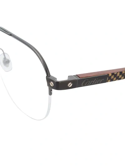 Shop Cartier Marquetry Glasses In Metallic