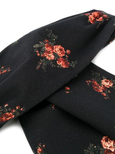 Shop Ann Demeulemeester Floral Embroidered Bandanna In 099   Black