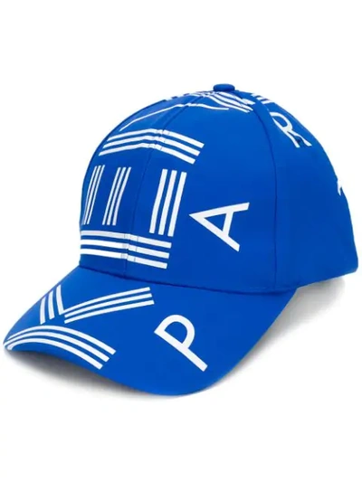 Shop Kenzo Logo Baseball Cap In Blue