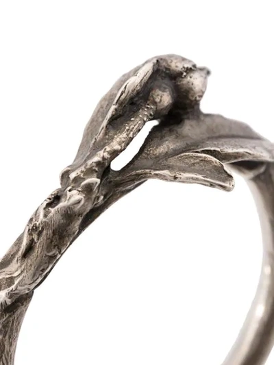 Shop Werkstatt:münchen Rosebud Ring Set In Silver