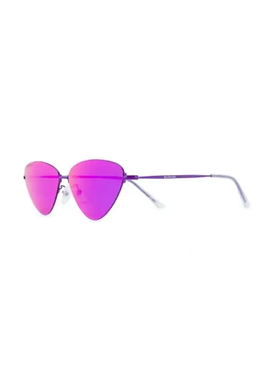 BALENCIAGA EYEWEAR 多角形镜框太阳眼镜 - 紫色