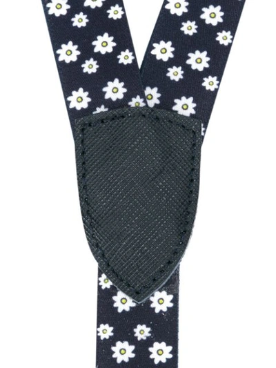 Shop Fefè Glamour Pochette Daisy Pattern Suspenders In Blue