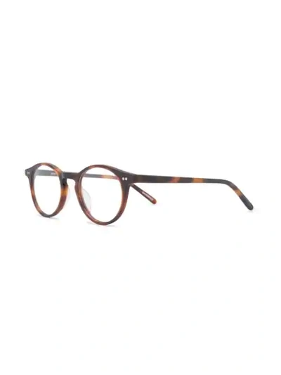 Shop Epos Round Frame Glasses In 棕色