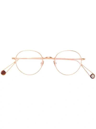 Shop Ahlem Classic Round Glasses In Rose Gold