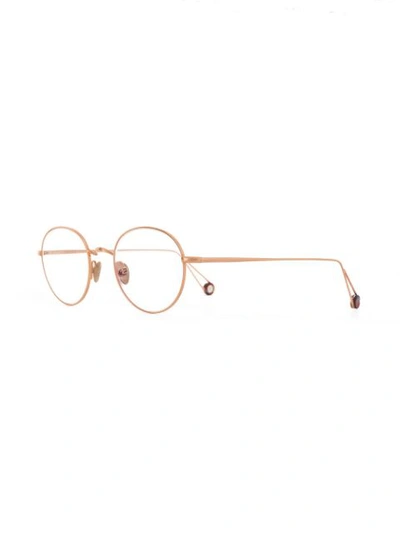 Shop Ahlem Classic Round Glasses In Rose Gold