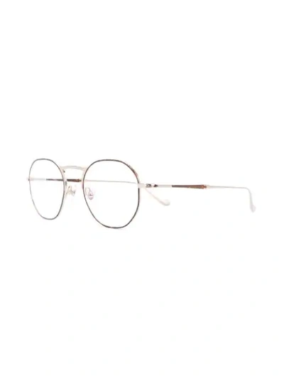 Shop Matsuda Round Glasses In Brown