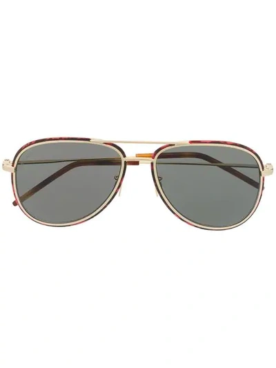 Shop Saint Laurent Classic Sl 294 Sunglasses In Brown