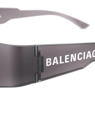 Shop Balenciaga Mono Rectangular-frame Sunglasses In Black