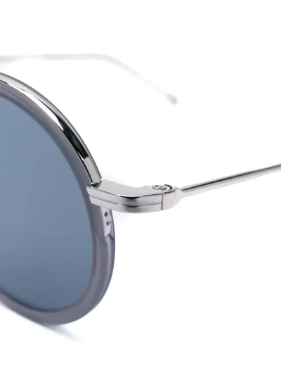 Shop Thom Browne Round Framed Sunglasses In Metallic