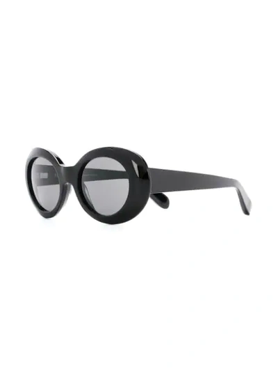 Shop Acne Studios Mustang Oval Sunglasses In Black